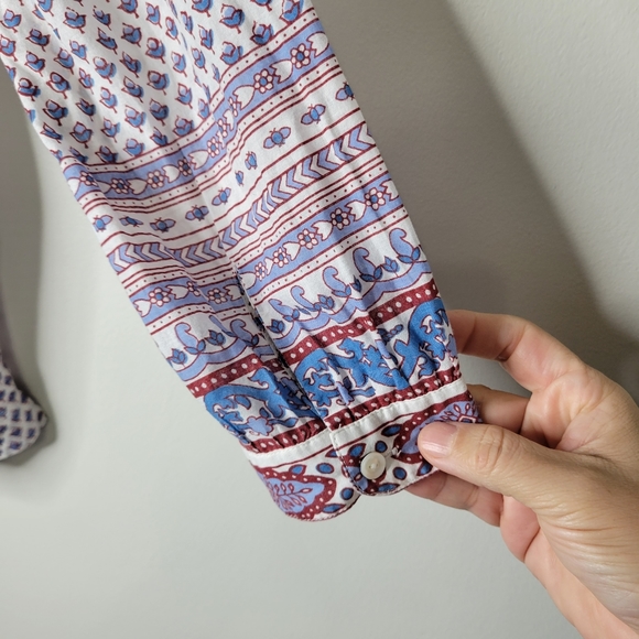 J Crew Floral Paisley Peasant Top - Picture 7 of 9